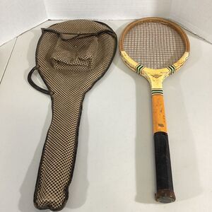 Vintage JC Higgins Mohawk Wooden Tennis Racket Racquet With Checkered Case